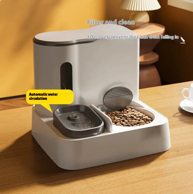 Automatic Cat Feeder & Water Dispenser with Dual Bowl Design