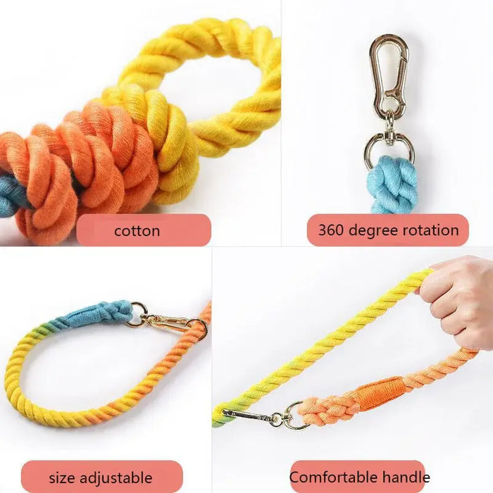 Handmade Braided Cotton Rope Dog Leash