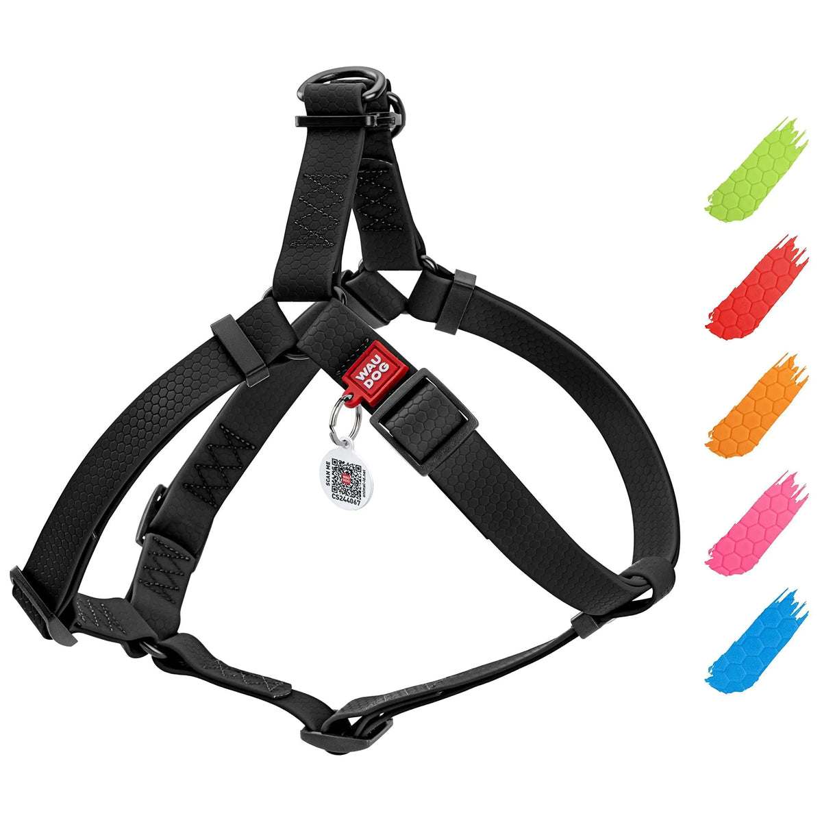 Black Waterproof Dog Harness Adjustable for Small Dogs S Size 1622 inch