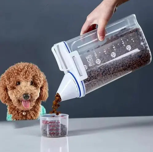 Pet Food Storage Container with Measuring Cup